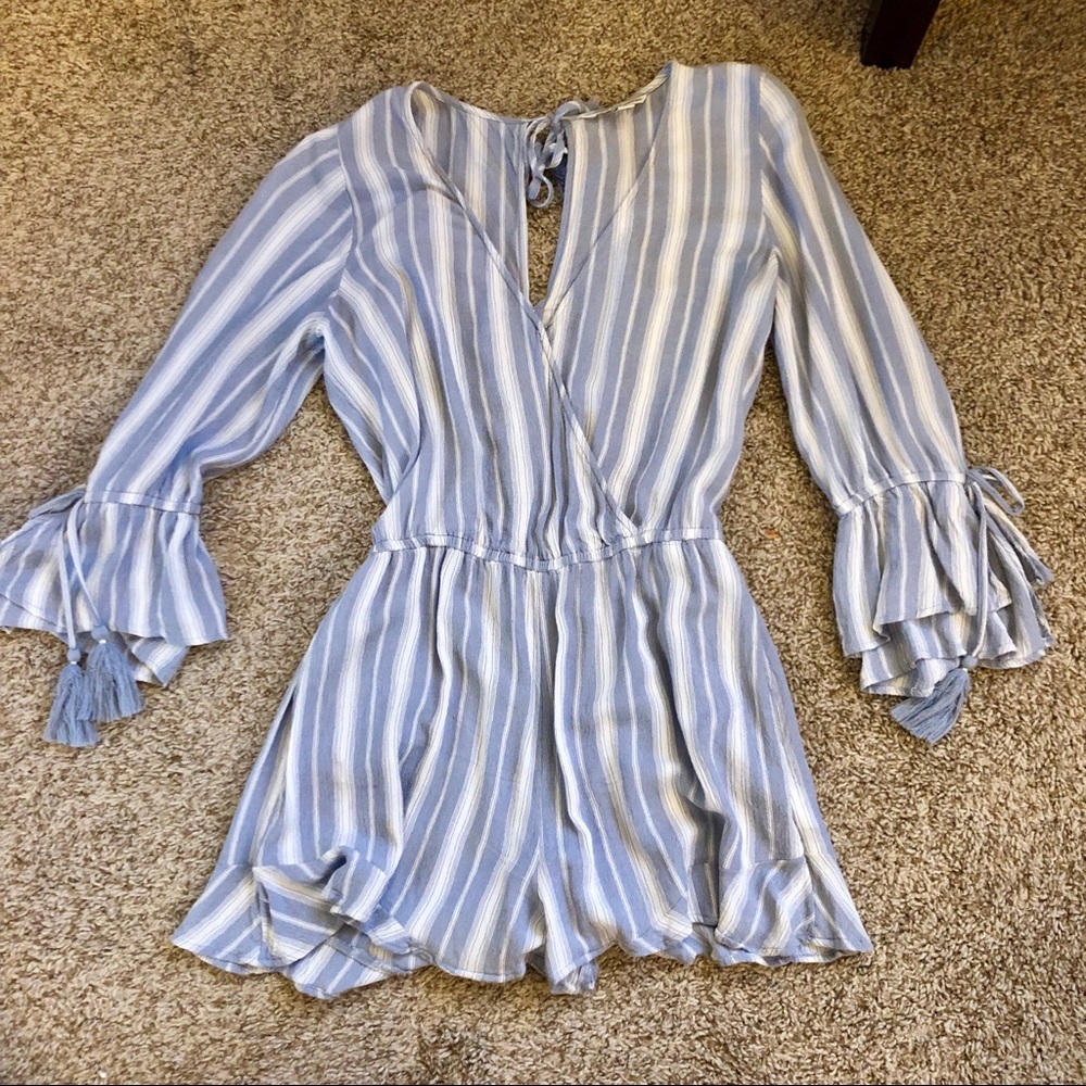 AE Blue and White Romper